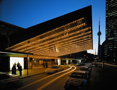 The Sony Centre for the Performing Arts, which originally opened as the O'Keefe Centre in October 1960, recently underwent a $30 million renovation that included the restoration of the theatre's marquee canopy.