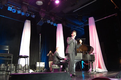Singer Matt Dusk performed at the Kool Haus during the one-hour simulcast.