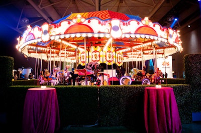 Guests could ride a carousel during the cocktail reception, sponsored by Huawei.