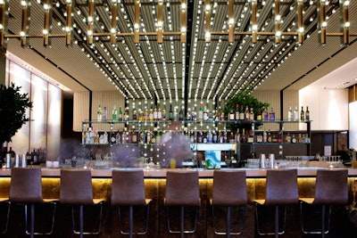 On the ground floor, Tom Colicchio and Sisha Ortuzar's Riverpark is a contemporary, open-plan space. The bar seats 15.