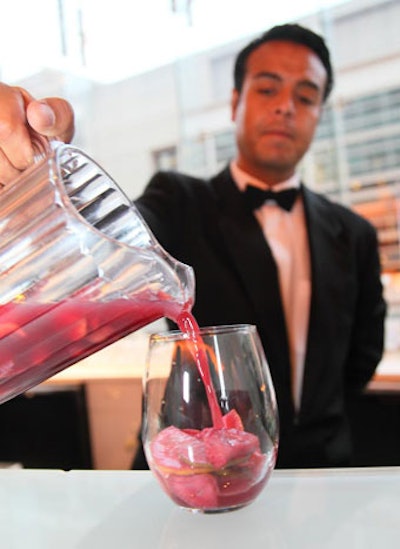 Guests staying for the anniversary reception could choose from wine, beer, and specialty drinks like sangria.