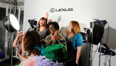 All the big events had Lexus photo booths, where you dressed up as a 'star' (glitter vests and vivid boas … hmmm) and had your picture taken. The cars were nice, though.
