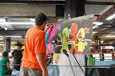 At the Dumbo Arts Festival in New York in September, street artists battled each other in a boxing ring at Gleason's Gym for an event called 'The Rumble Room: Street Art Battles.'