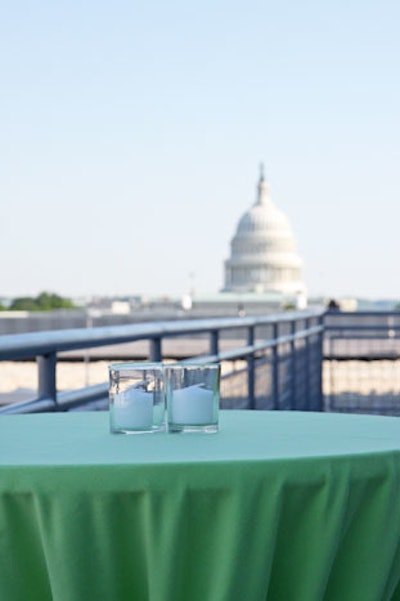 The 2,500-square-foot roof terrace offers views of downtown Washington.
