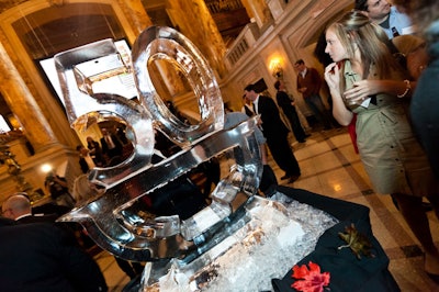 The Hatch 50 logo was incorporated into the event, even appearing as an ice sculpture in the Wang lobby.