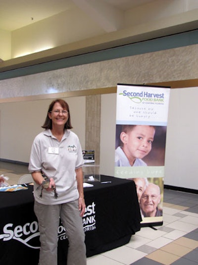 The Central Florida Zoo and Botanical Gardens brought an iguana, a chinchilla, an alligator, and other animals to the mall to entertain and educate people as they watched the Canstruction competition.