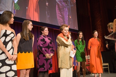 The award gala honored 10 different companies and individuals, including Jane Thompson (pictured, fourth from left), who is credited with bringing Marimekko to the U.S. through the company Design Research.
