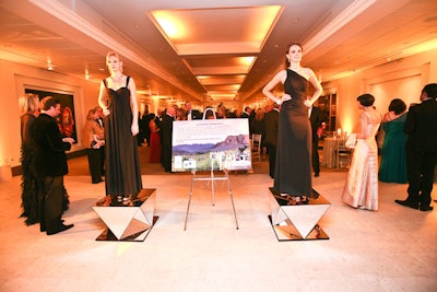 At the cocktail reception, models displayed Graff jewelry to help advertise a live-auction package. Donated by Graff, the package included jewelry and a trip to South Africa.