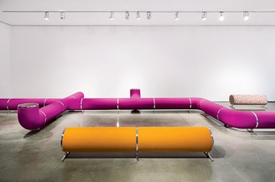 Pipeline, Harry Allen Design's new seating collection for furniture company Dune is an industrial take on modular seating.
