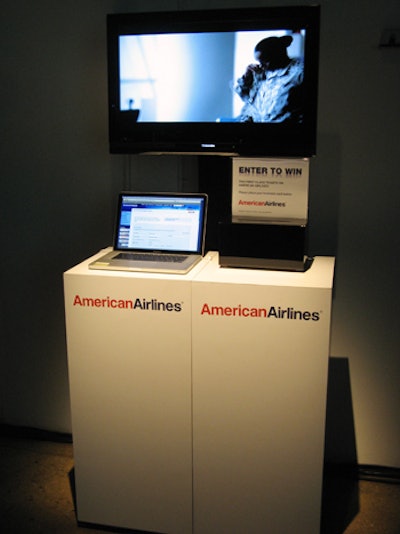 At one of two booths, guests could sign up for American Airlines' AAdvantage frequent-flyer program and enter a raffle to win two first-class tickets.
