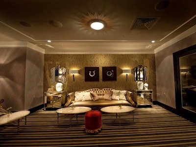 High Rollers' decor is designed as a throwback to Vegas glamour, with textured wallpaper and plush carpeting in private event rooms.