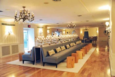 The Courtyard Ballroom, on the lower level of the Vaughan Estate, can accommodate as many as 175 guests.