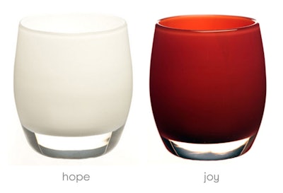 Glassybaby votives can be rented for decor or bought to give as gifts.