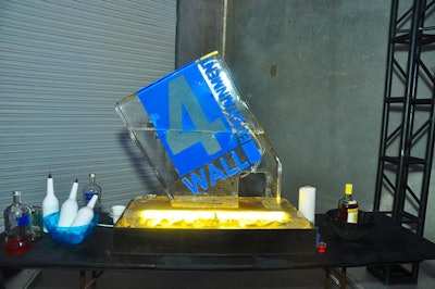 A liquor luge from Ice Occasions bore the host's logo.