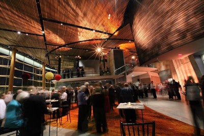 Attendees mingled throughout all of the open spaces and were encouraged to take guided tours during the cocktail hour.