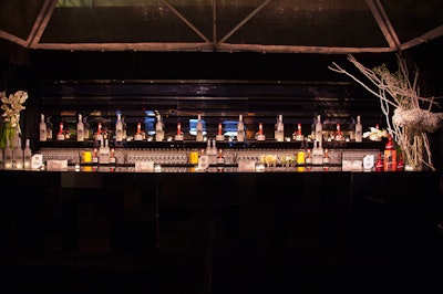 Mirrored bars in the after-party space reflected the more colorful elements, a direct contrast to the dinner's clean look.