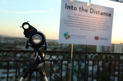 A telescope in the party space was fixed on the medical center.