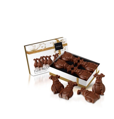 A box of chocolate reindeer from Hotel Chocolat.