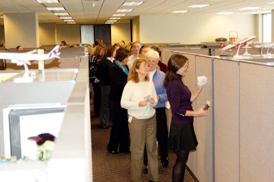 Instead of a single evening of festivities, Minnetonka, Minnesota-based Carlson Companies held 12 days of events. Activities included an employee-cooked progressive meal that took place over several floors and an office-wide scavenger hunt with clues via email throughout the day. Prizes included an iPod Touch, a Sleep Number bed, and box seats at a Bon Jovi concert.
