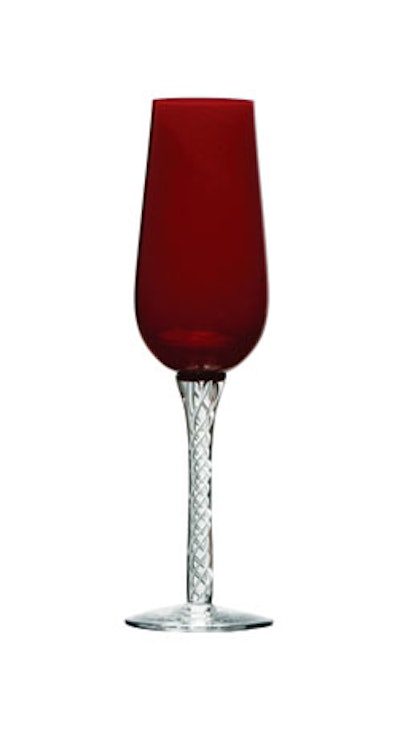 Ruby Braid glass, pricing varies, available nationwide from Classic Party Rentals