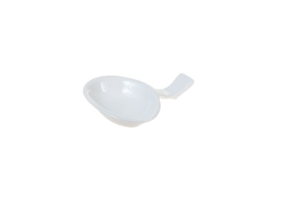 White oval tasting spoon, $1, available in New York from Something Different Party Rental