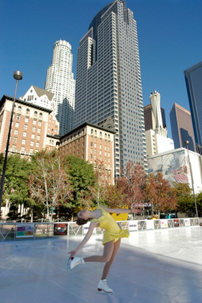 The rink at Pershing Square is available for buyout for corporate events.