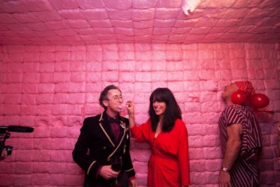 Actor Alan Cumming (pictured with Jennifer Rubell) served as Performa's first M.C.