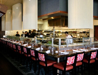 The sushi bar inside Dragonfly Modern Izakaya and Sushi is one of the largest in Orlando.