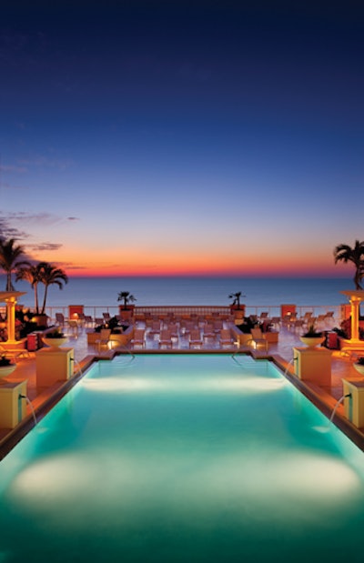 The sky terrace, atop the 16th floor of the Hyatt Regency Clearwater Beach Resort and Spa, can host 150 for receptions.