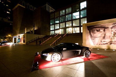 A display vehicle from sponsor Audi stood outside the museum.