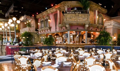 Cuba Libre Restaurant & Rum Bar features a Hollywood-style re-creation of an old Havana street scene and can seat 170 people in the main dining room.