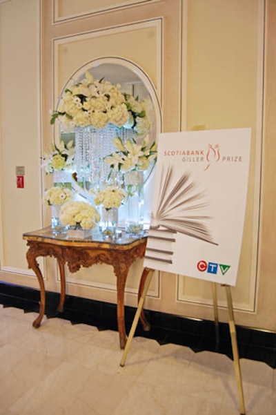 A floral display, with arrangements designed by San Remo Florist Inc., sat at the entrance to the gala.