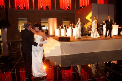 The black-tie-clad guests took to the dance floor.