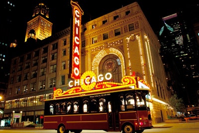 Chicago Trolley and Double Decker Co. leads holiday-themed tours for groups of 25 to 36.