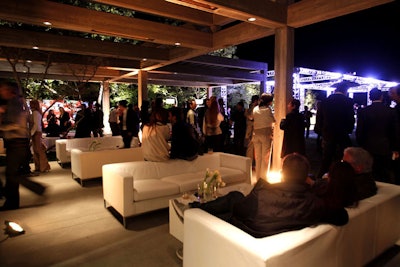 Guests lounged in the estate's sprawling backyard.