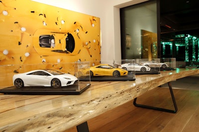 Model cars were on display within the venue.