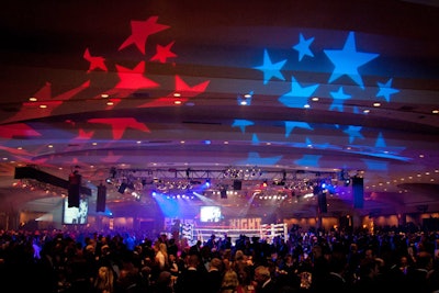 A regulation, 20- by 20-foot boxing ring anchored the International Ballroom at the Hilton Washington.