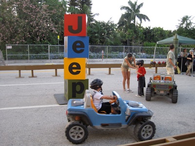 Kids got the chance to drive mini, Jeep-branded vehicles outside the convention center.
