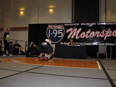 Break-dancers showed off their skills during the Miami Street Rides exhibit.