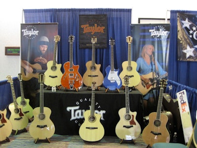 Taylor Guitar, one of the festival's sponsors, set up a booth at the Hyatt Regency Miami during the conference.