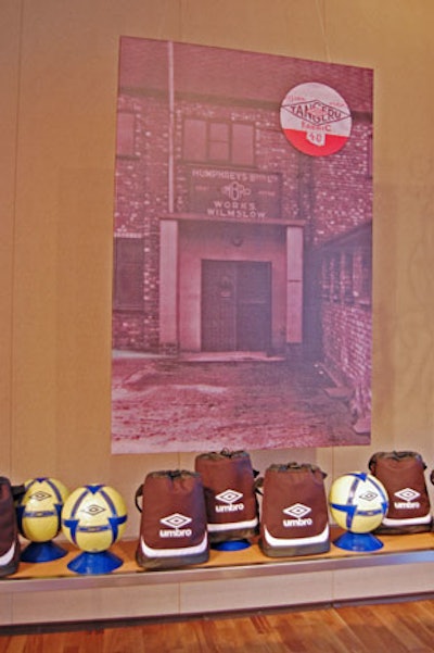 Vintage posters included images of Umbro's original factory in Manchester.