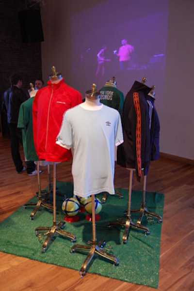 Event organizers displayed items from Umbro's spring/summer 2011 collection on mannequins from Recycled Displays.