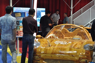 Ripley Entertainment Inc. returned to the expo for the first time in 11 years with a wooden replica of a Ferrari that is actually a motorboat.