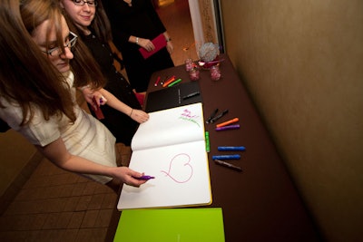 Sponsor Archie Grand, a Scandinavian notebook maker, provided guest books for attendees to sign as they entered the event.