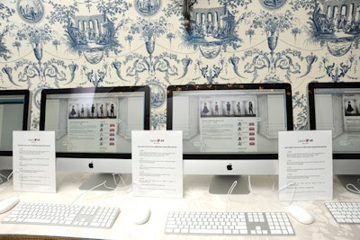 Computer stations in the salon allowed guests to bid on the customized looks from the runway, the proceeds from which benefited Unicef and H&M's 'All for Children' project.