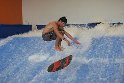 The FlowRider system offers the look of surfing and wakeboarding, the feel of snowboarding, and the tricks of skateboarding.