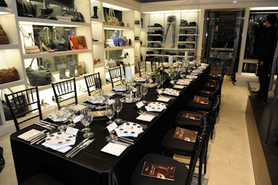 Chef Marc Thuet catered a five-course meal for 40 guests at Diesel's flagship store on Yorkville Avenue. Spinradius Events designed the evening's movie theme—complete with menu cards designed to look like film reels—to match the company's spring/summer Action Movie collection.