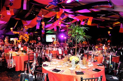 Flags hung from the ceiling to represent Best Buddies' expansion to 50 countries as part of a 2010 initiative.