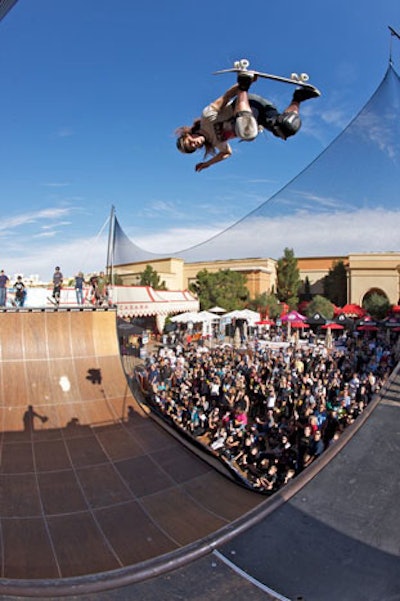 Organizers constructed a ramp on site at the Wynn.