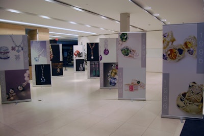 Banners depicting JdJ Jewellery designs from the past 15 years filled the main floor reception area at the Gardiner Museum.